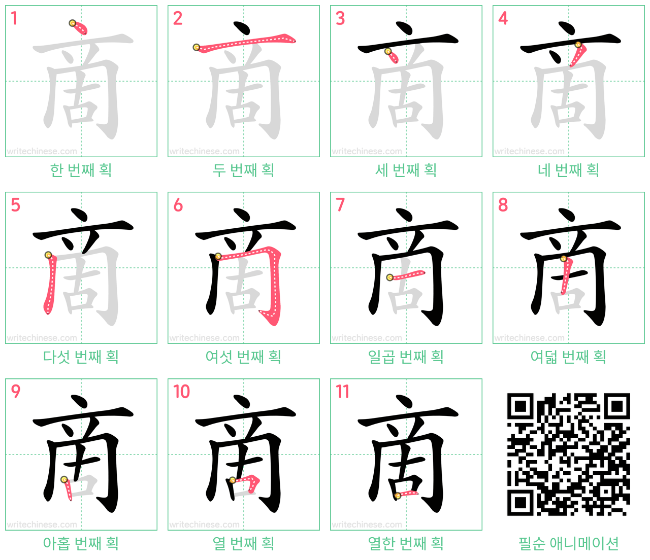 啇 step-by-step stroke order diagrams