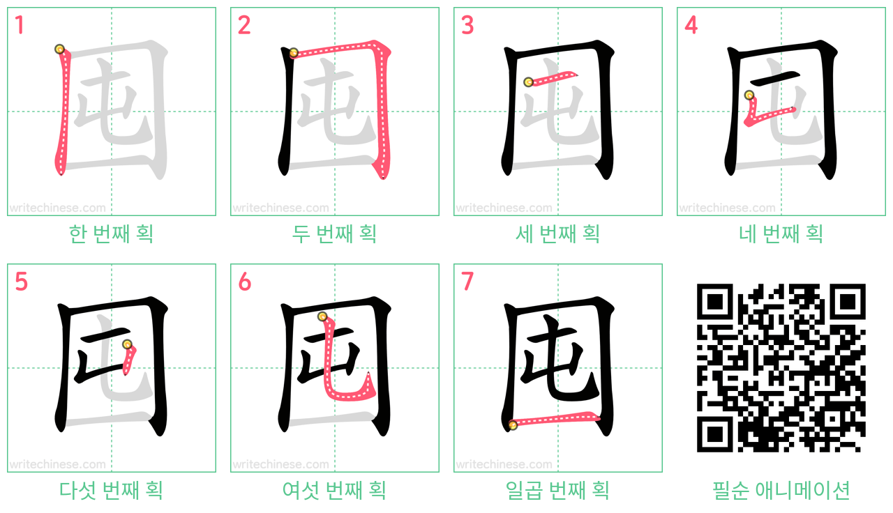 囤 step-by-step stroke order diagrams