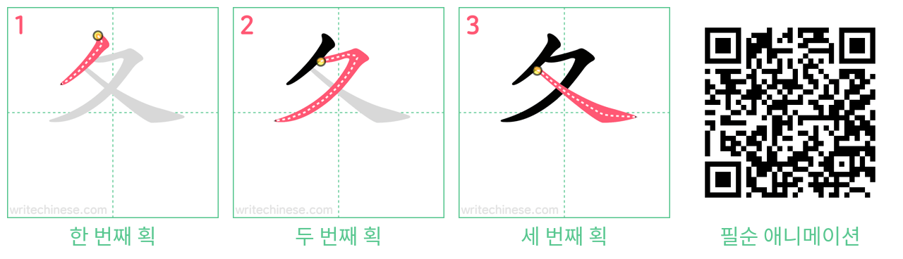 夂 step-by-step stroke order diagrams