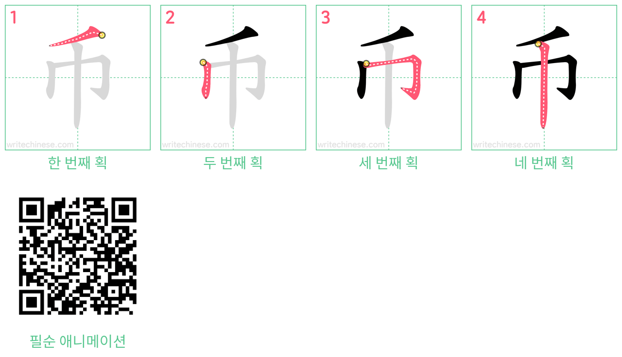 币 step-by-step stroke order diagrams