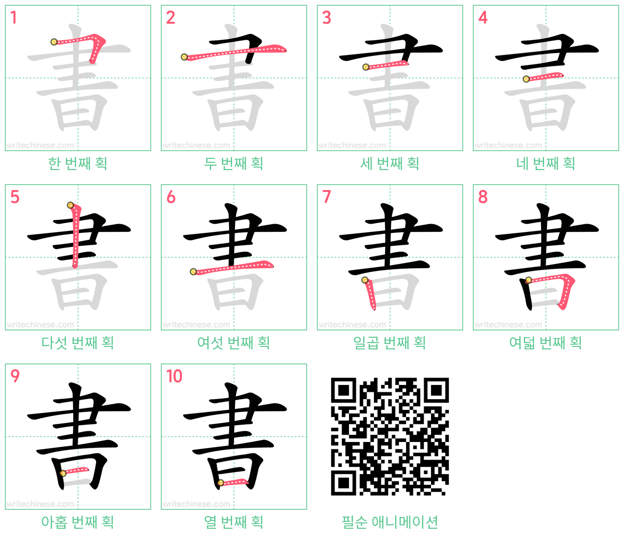 書 step-by-step stroke order diagrams