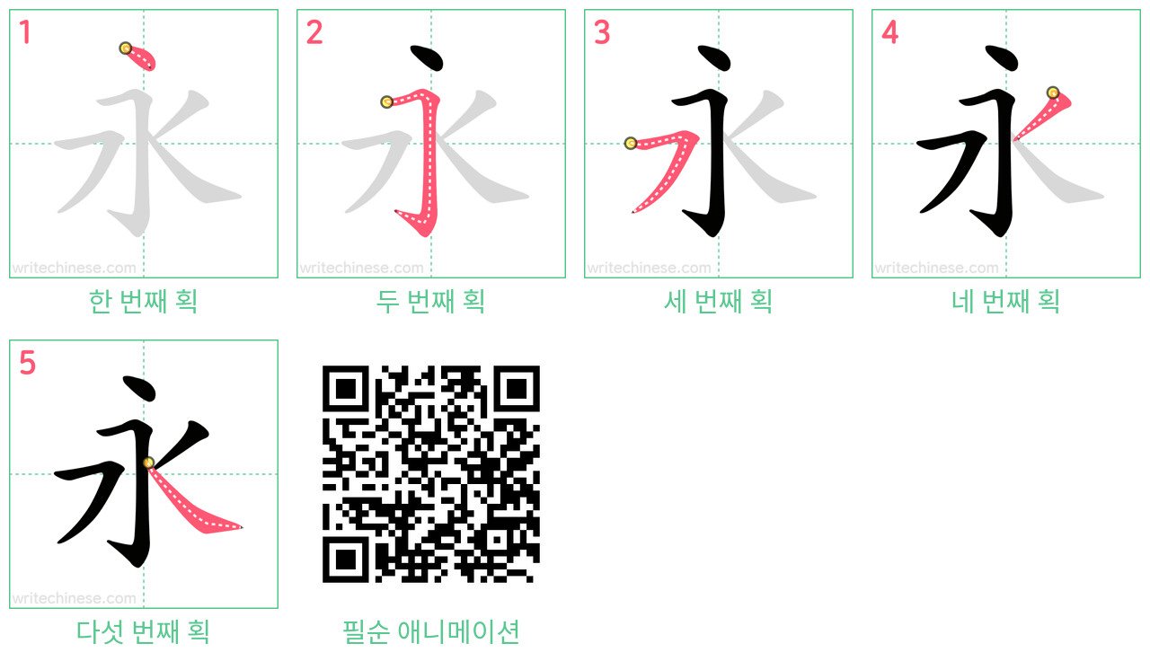 永 step-by-step stroke order diagrams