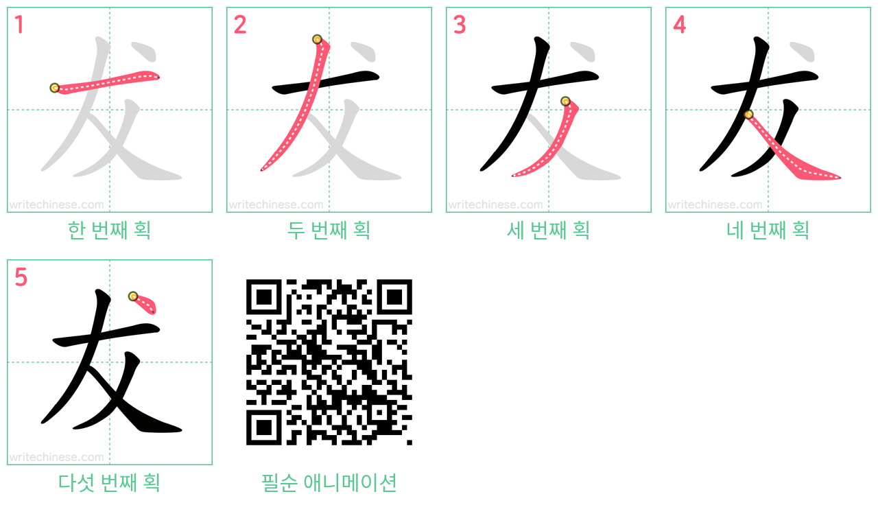 犮 step-by-step stroke order diagrams