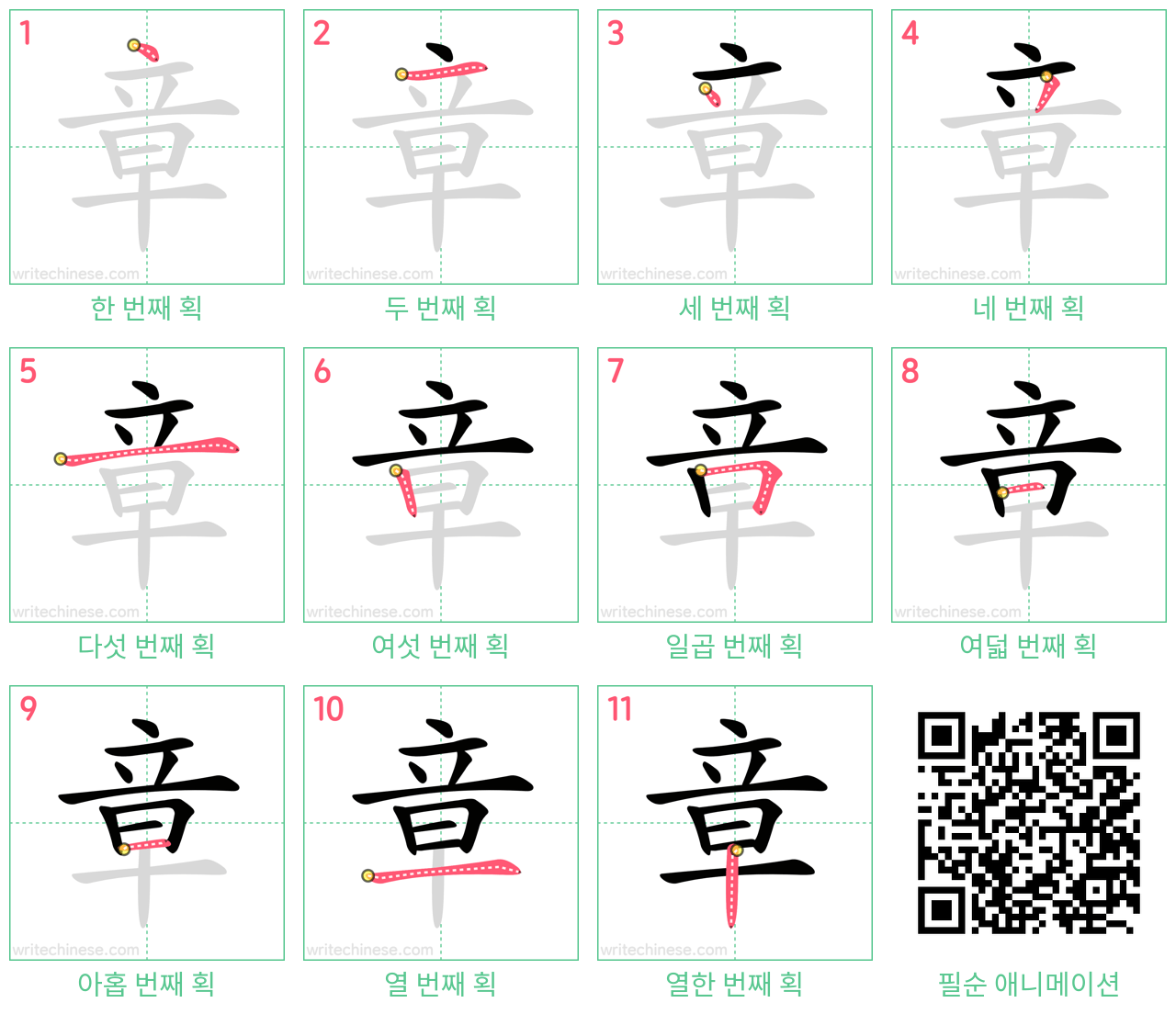 章 step-by-step stroke order diagrams