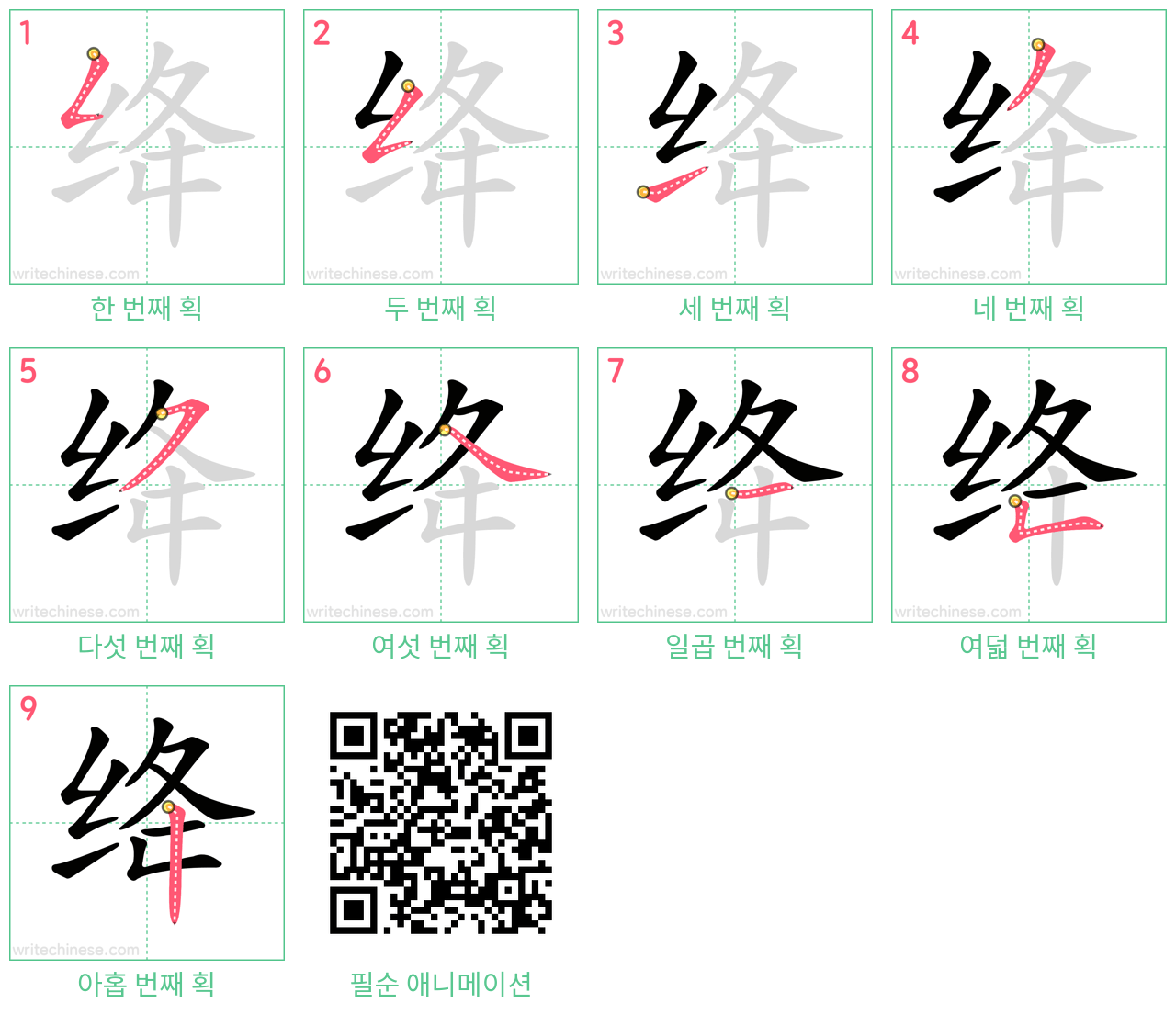绛 step-by-step stroke order diagrams