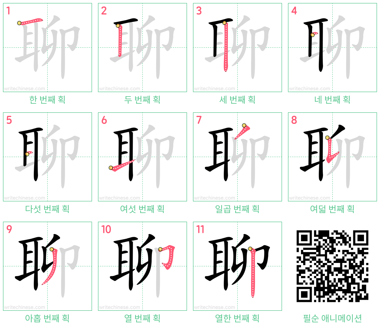 聊 step-by-step stroke order diagrams