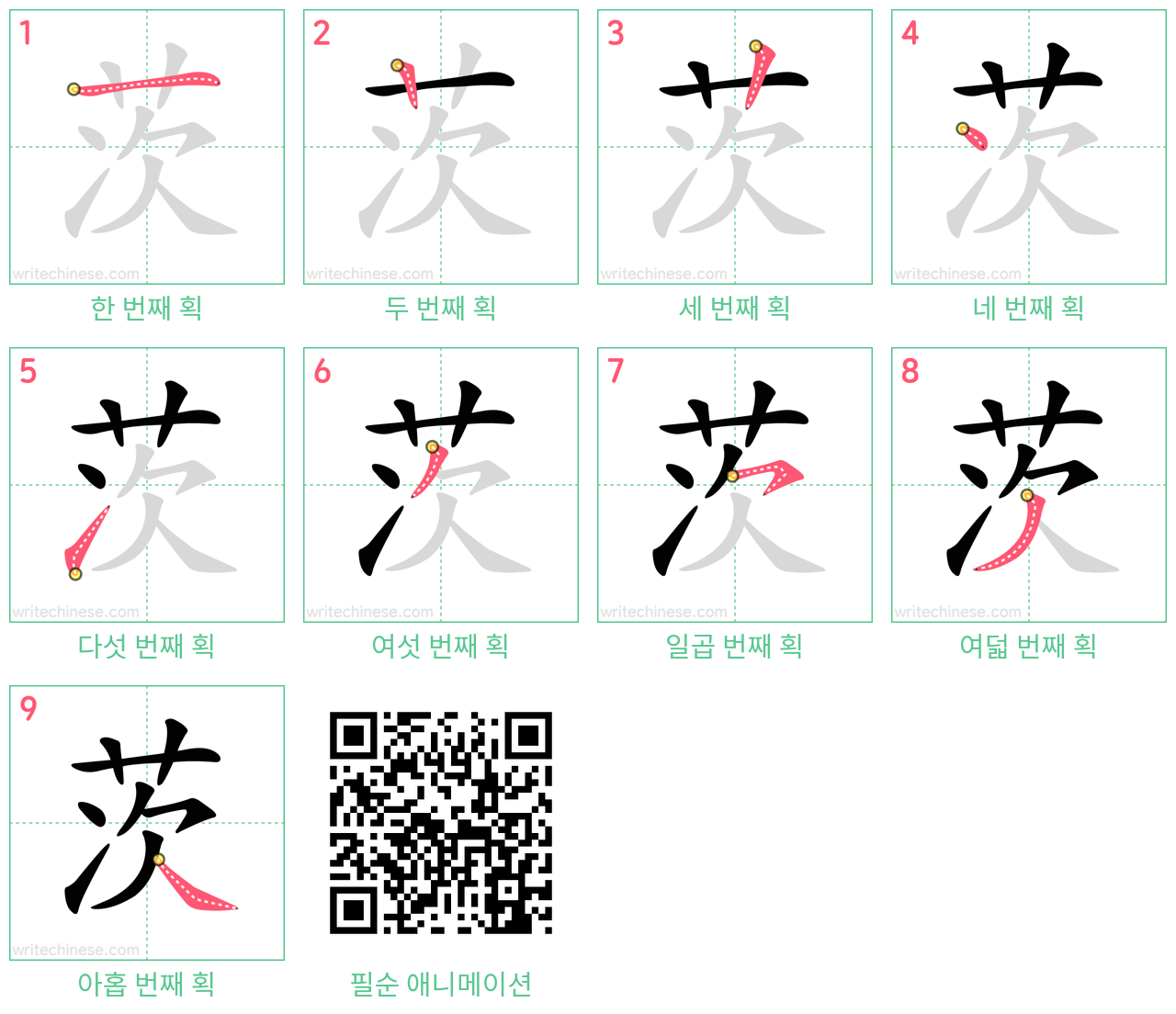 茨 step-by-step stroke order diagrams