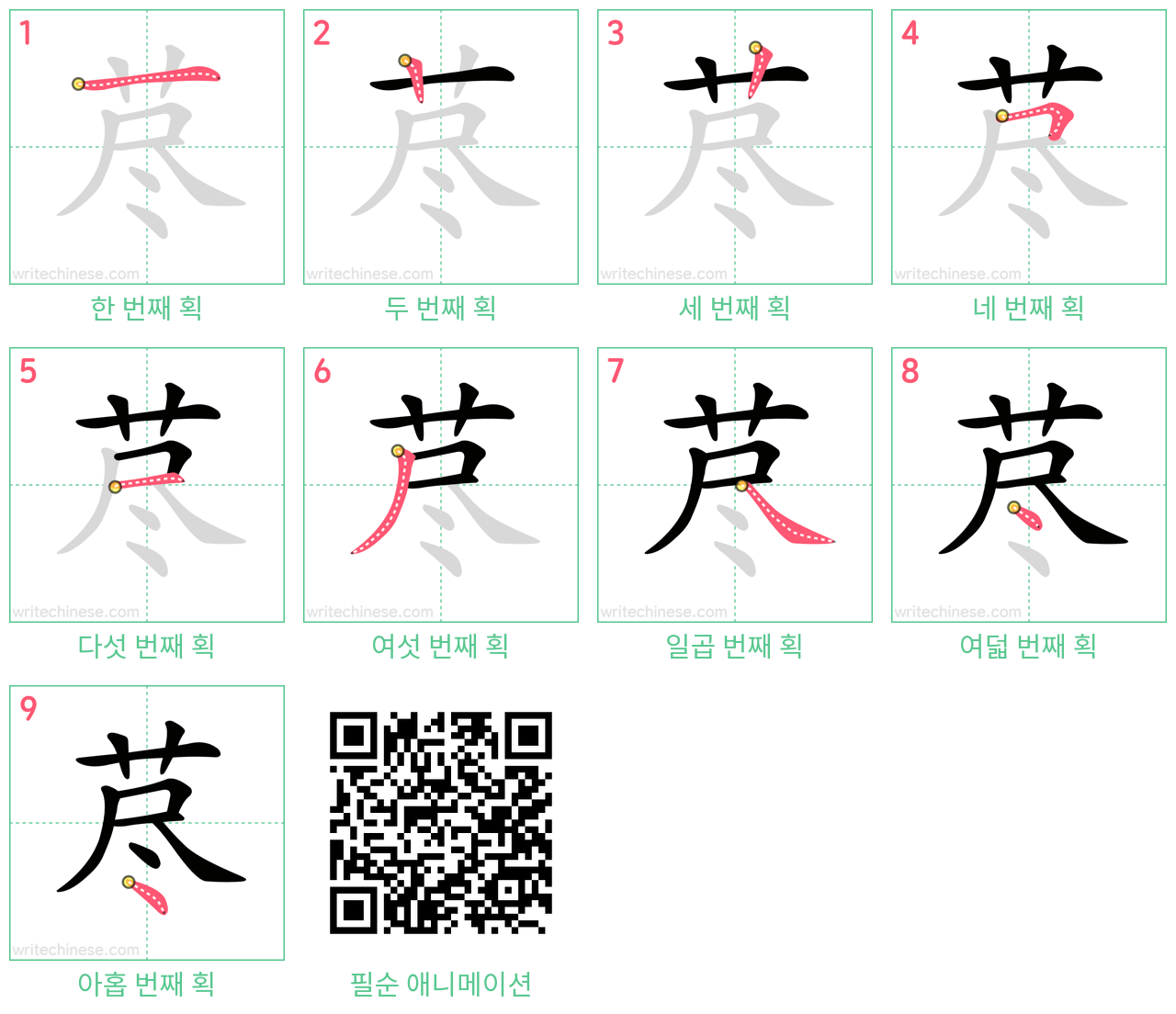 荩 step-by-step stroke order diagrams