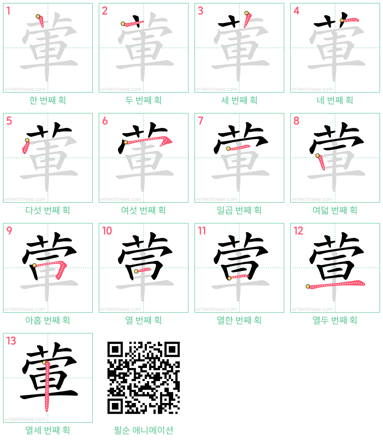 葷 step-by-step stroke order diagrams