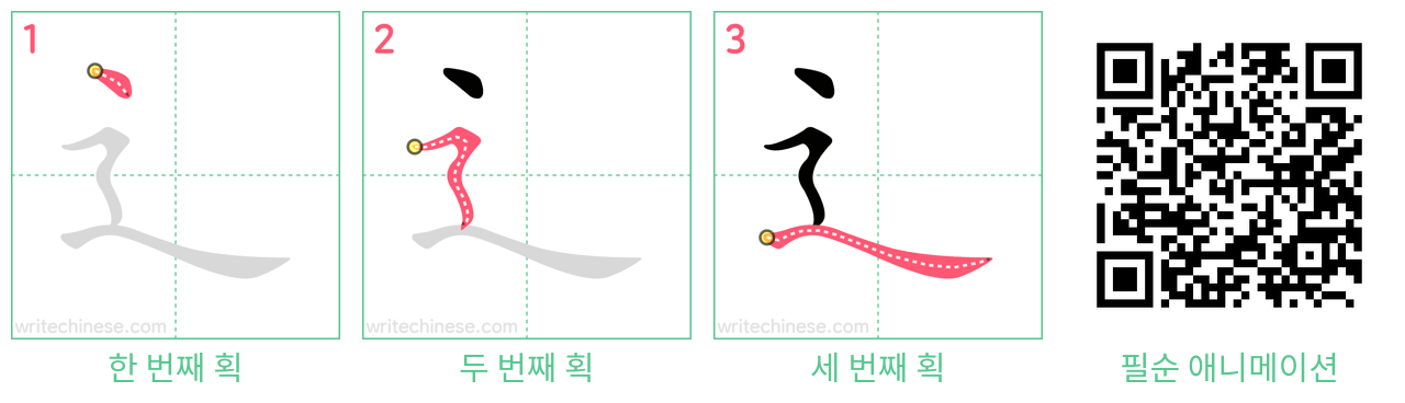 辶 step-by-step stroke order diagrams