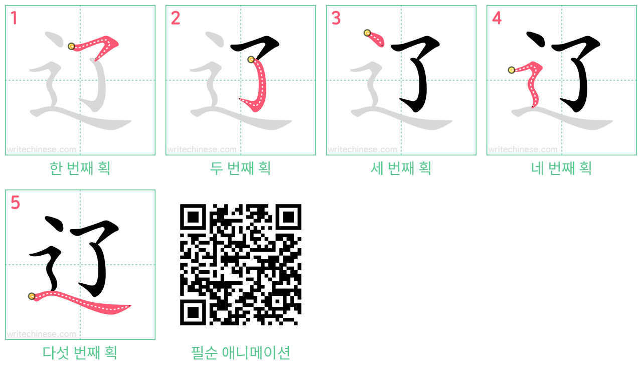 辽 step-by-step stroke order diagrams