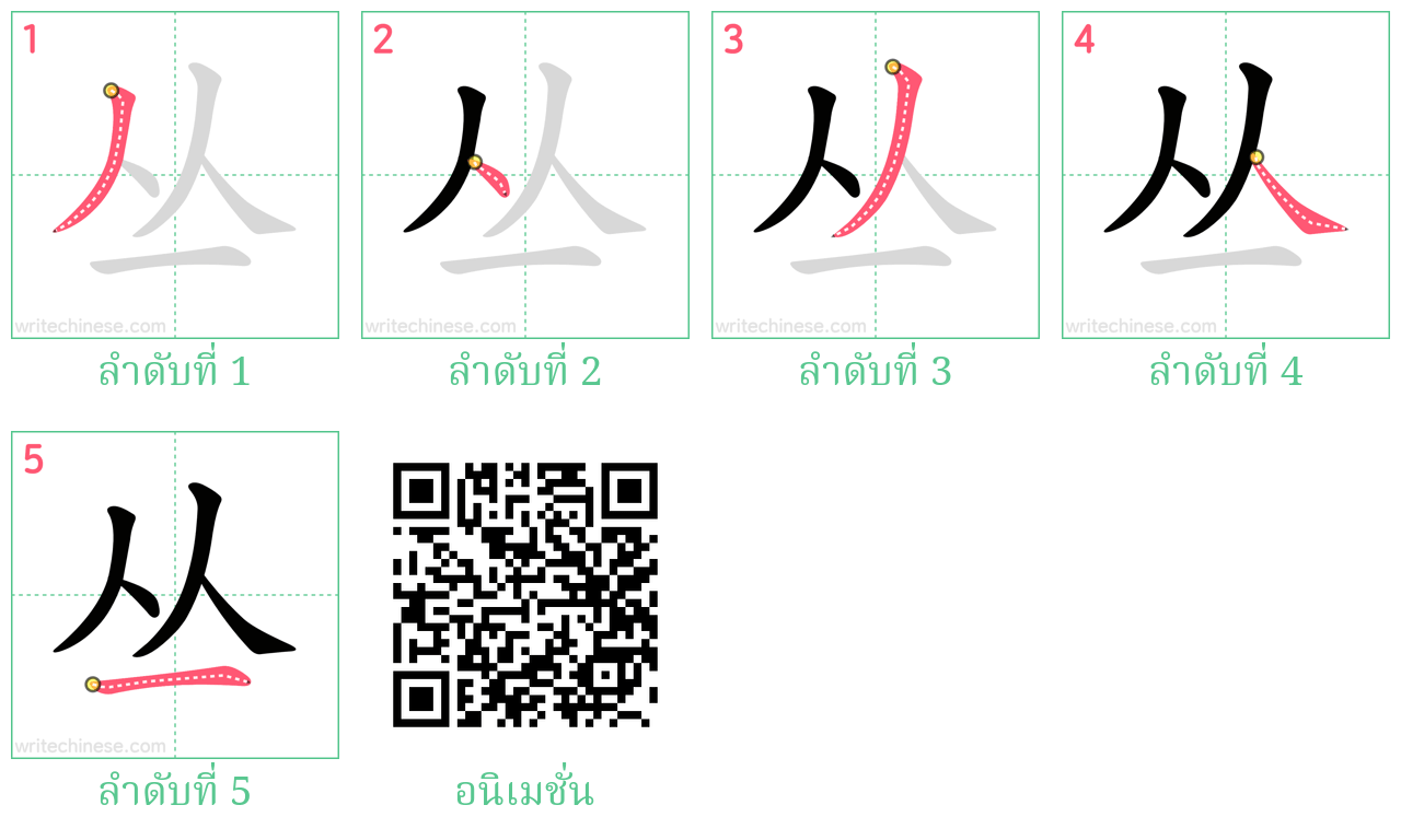 丛 ลำดับการเขียน