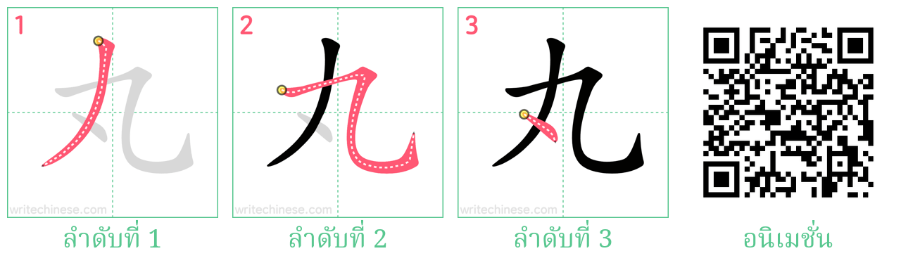 丸 ลำดับการเขียน