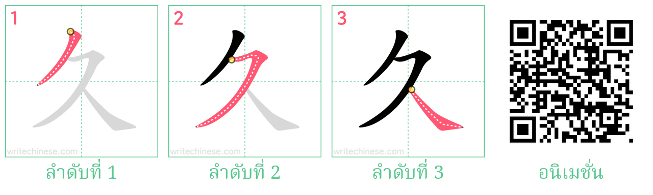 久 ลำดับการเขียน