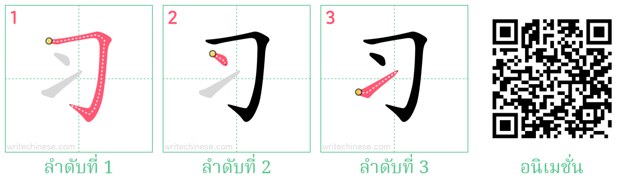 习 ลำดับการเขียน