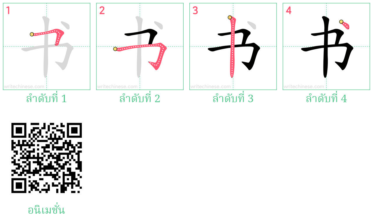 书 ลำดับการเขียน