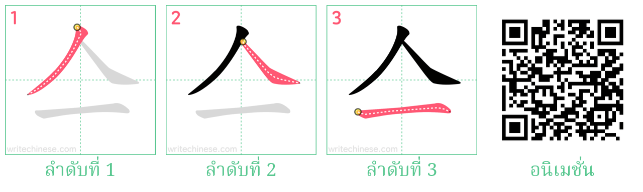 亼 ลำดับการเขียน