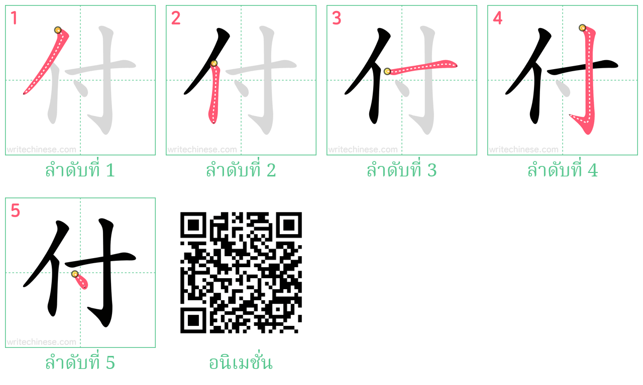 付 ลำดับการเขียน