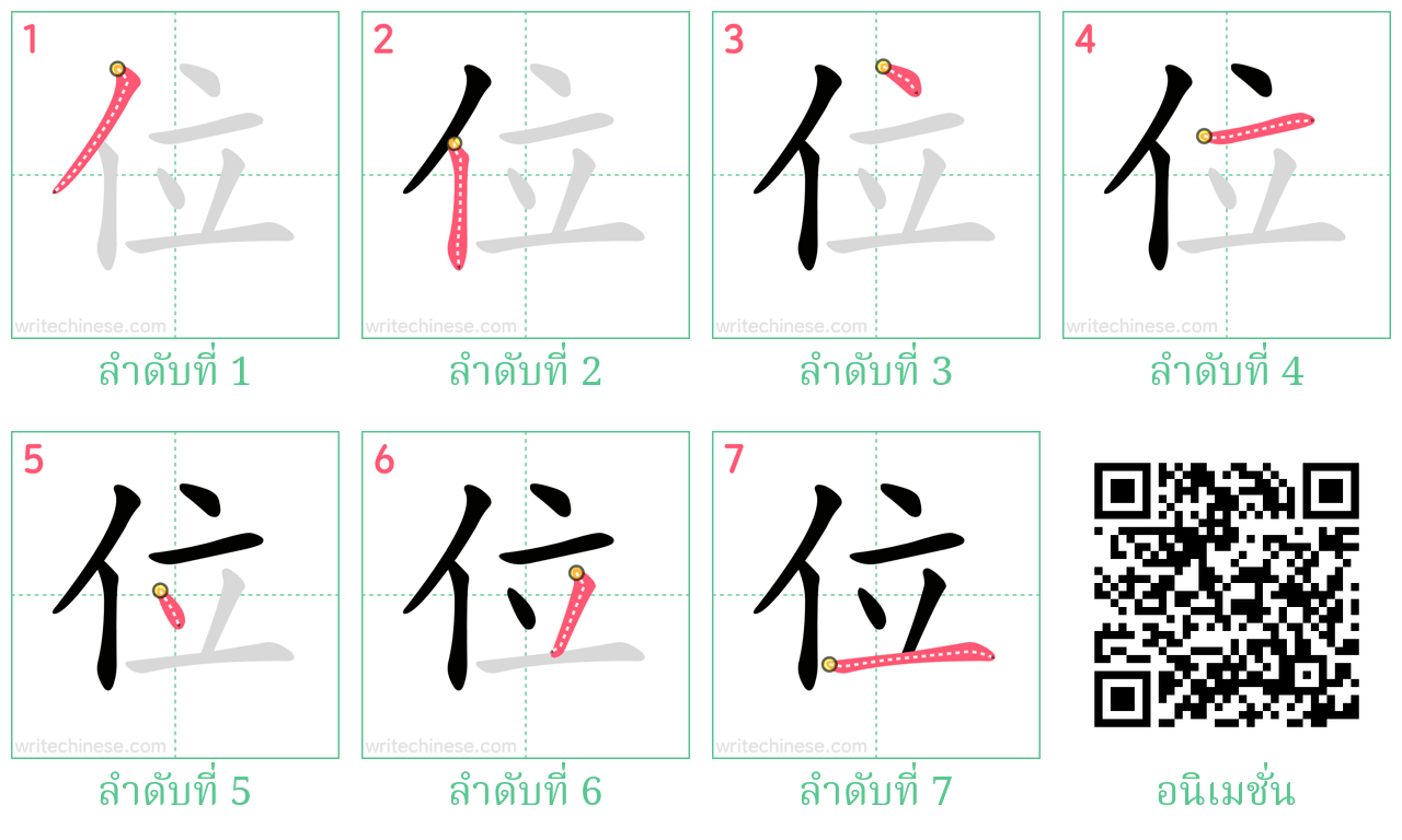 位 ลำดับการเขียน