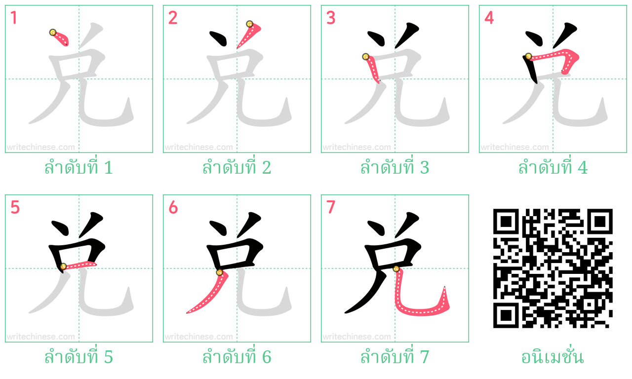 兌 ลำดับการเขียน