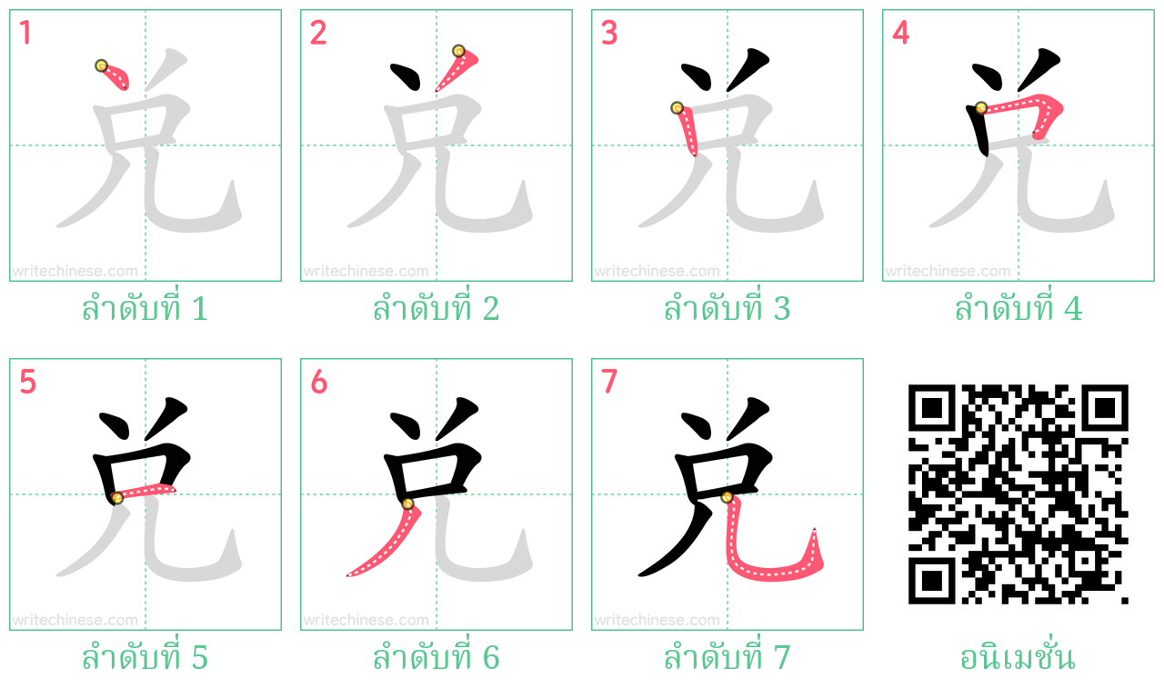 兑 ลำดับการเขียน