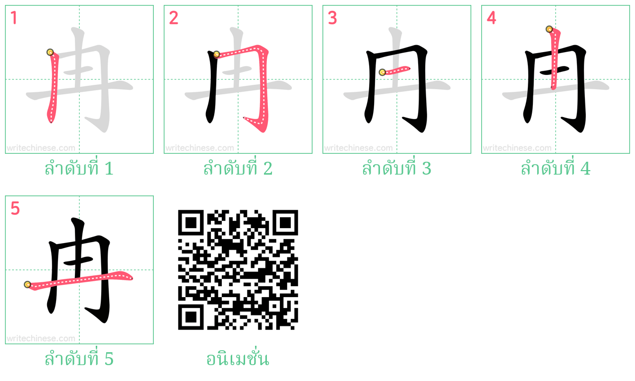 冉 ลำดับการเขียน