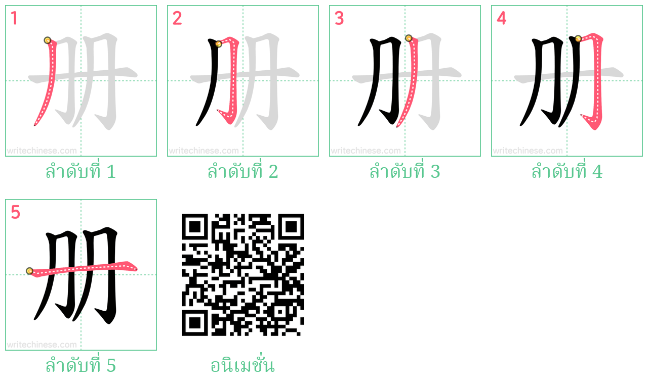 册 ลำดับการเขียน