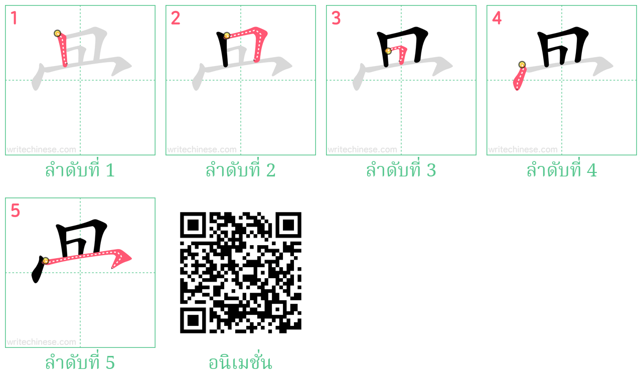 冎 ลำดับการเขียน