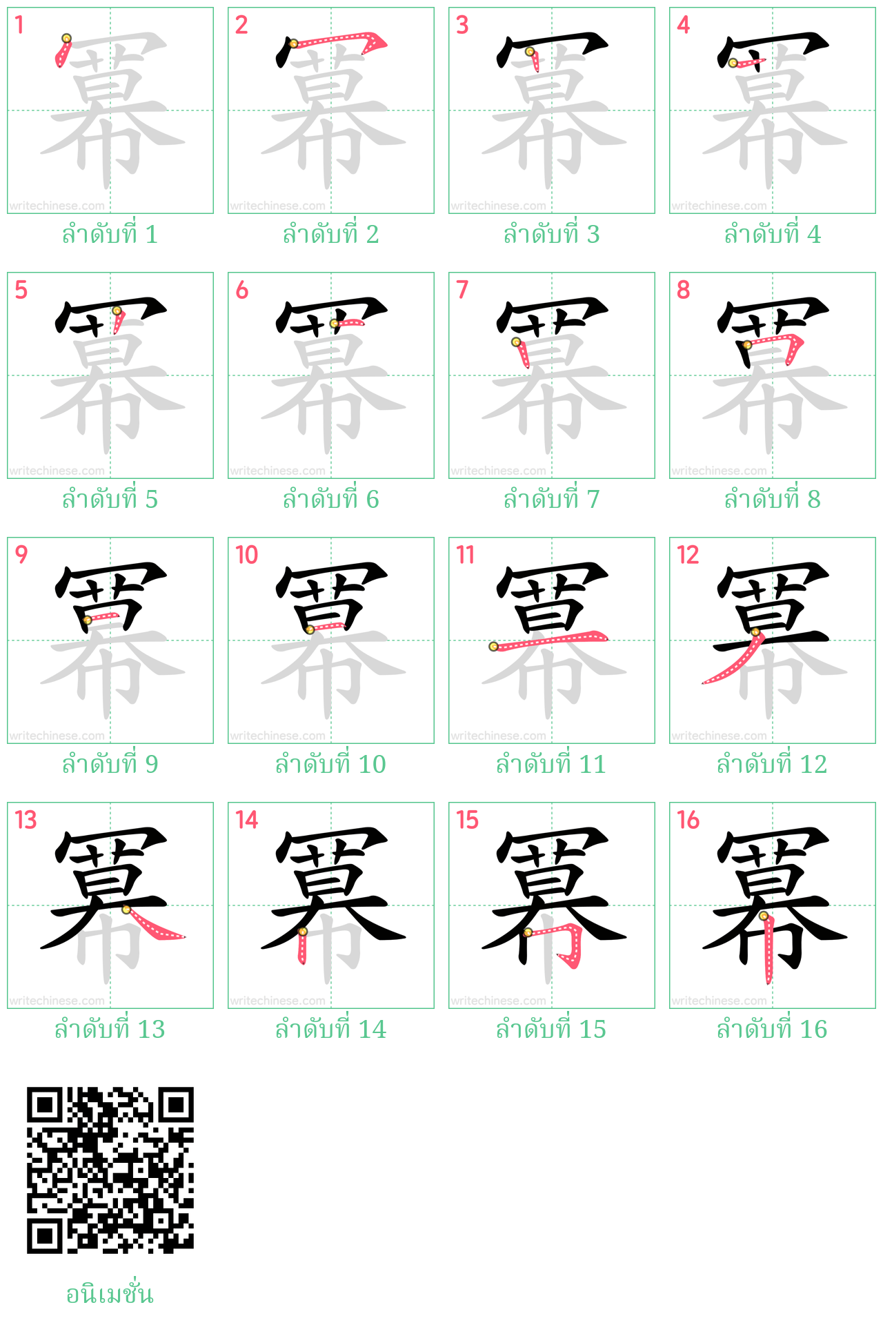 冪 ลำดับการเขียน