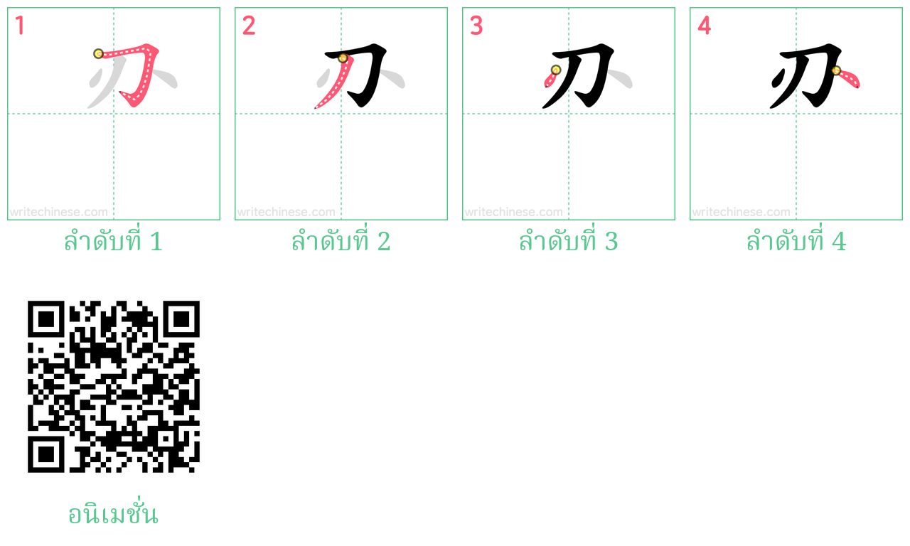 刅 ลำดับการเขียน