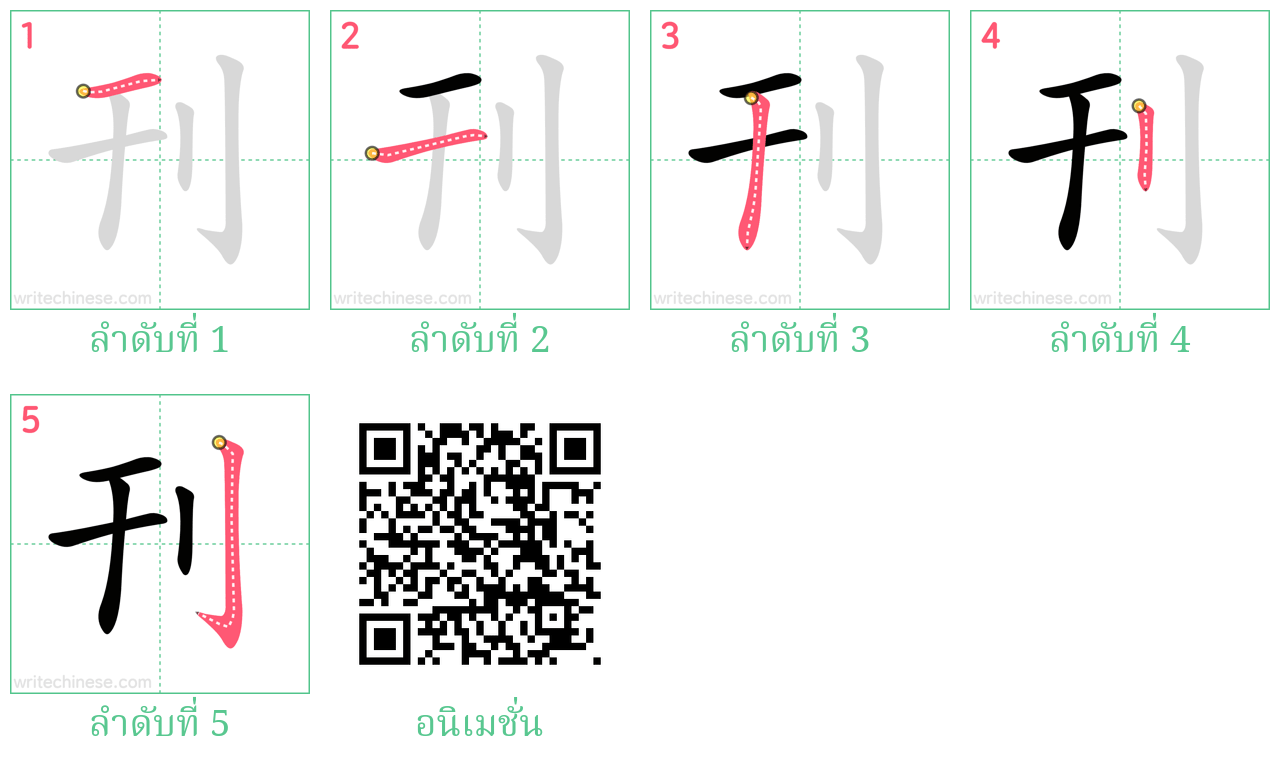 刊 ลำดับการเขียน