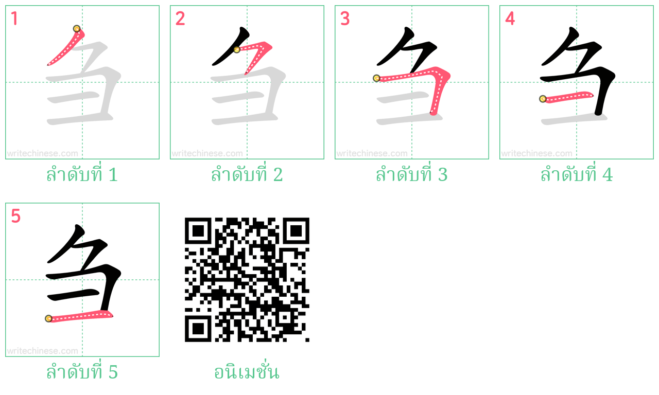 刍 ลำดับการเขียน