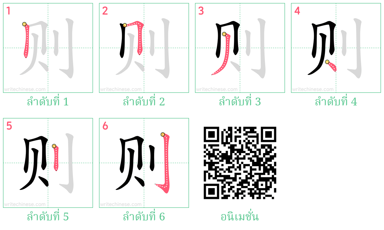 则 ลำดับการเขียน