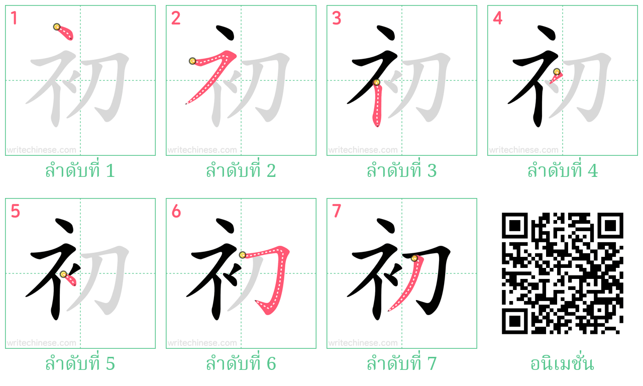 初 ลำดับการเขียน