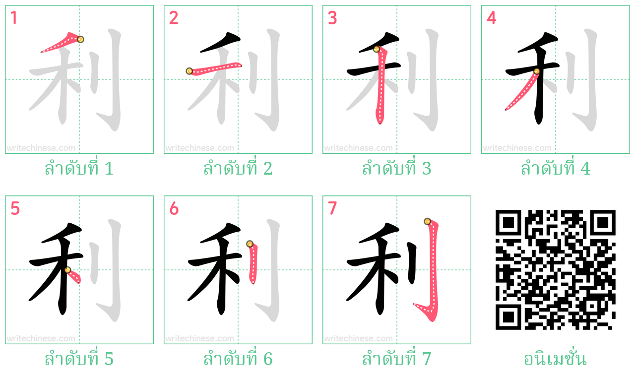 利 ลำดับการเขียน