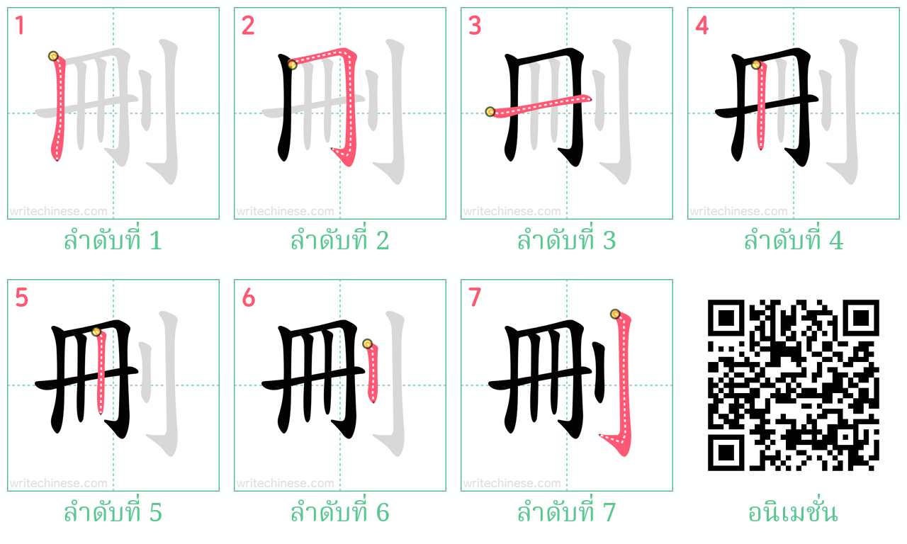 刪 ลำดับการเขียน