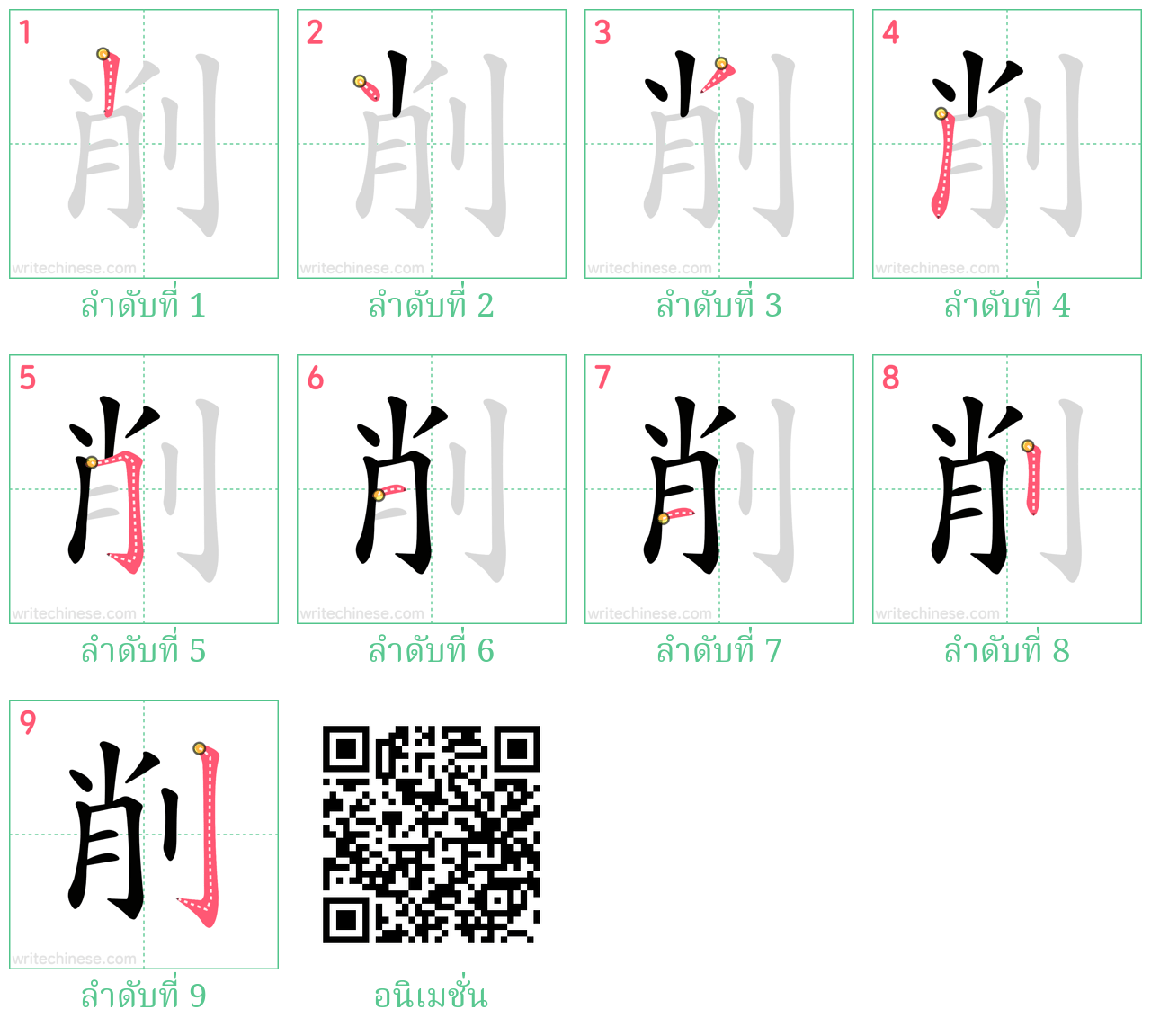 削 ลำดับการเขียน