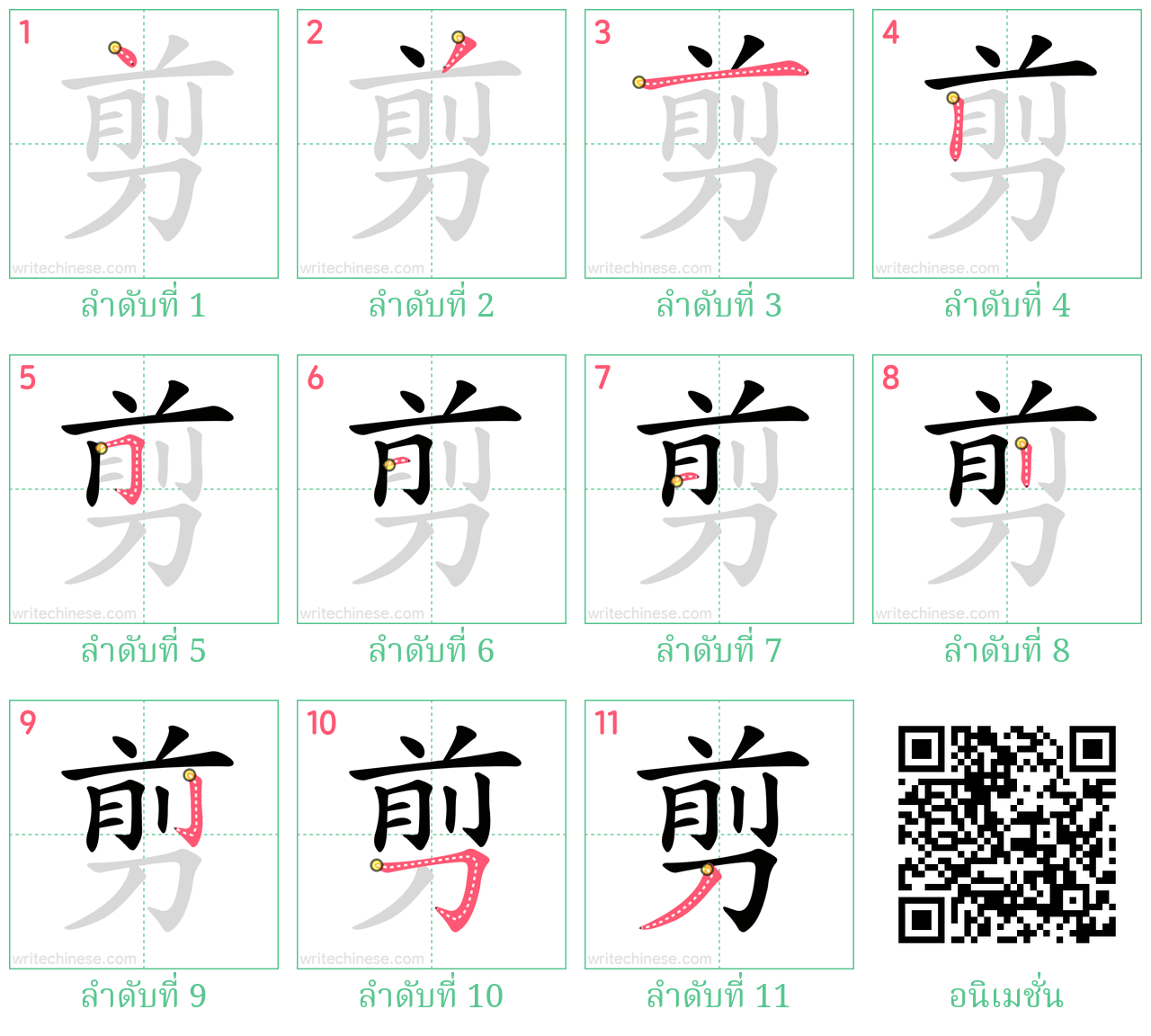 剪 ลำดับการเขียน