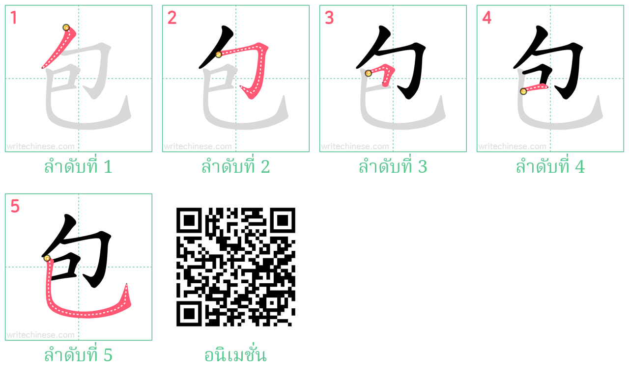 包 ลำดับการเขียน