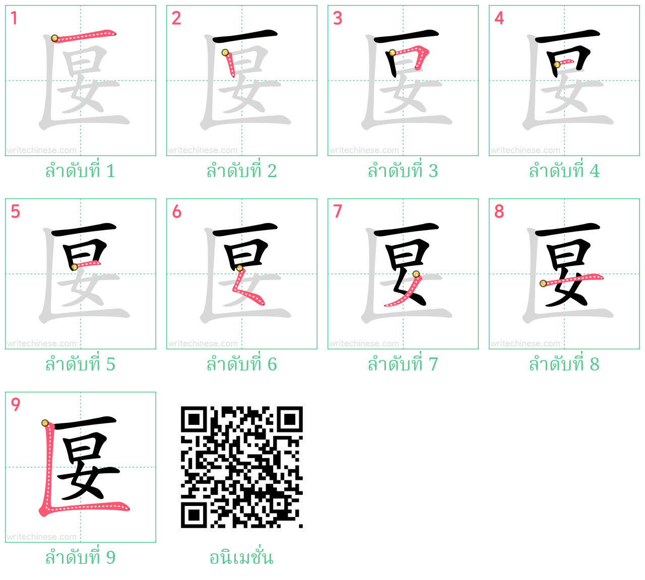 匽 ลำดับการเขียน