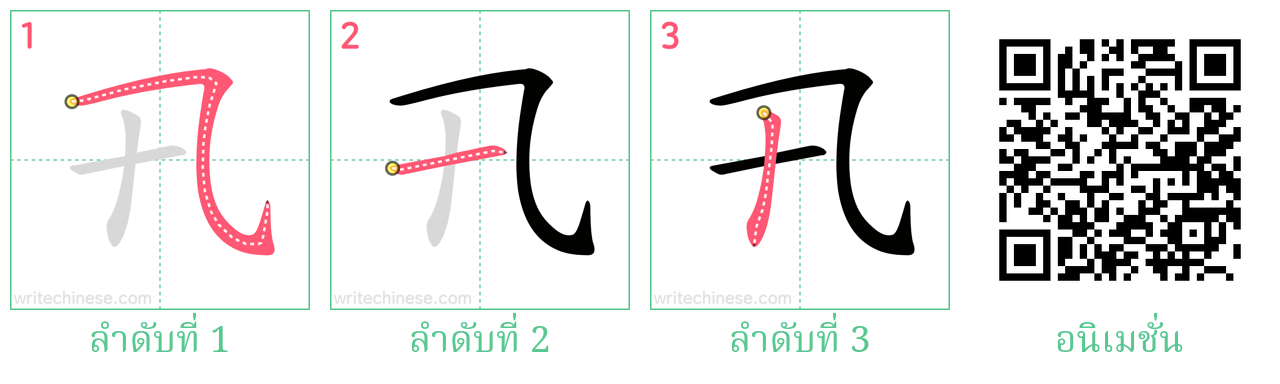 卂 ลำดับการเขียน