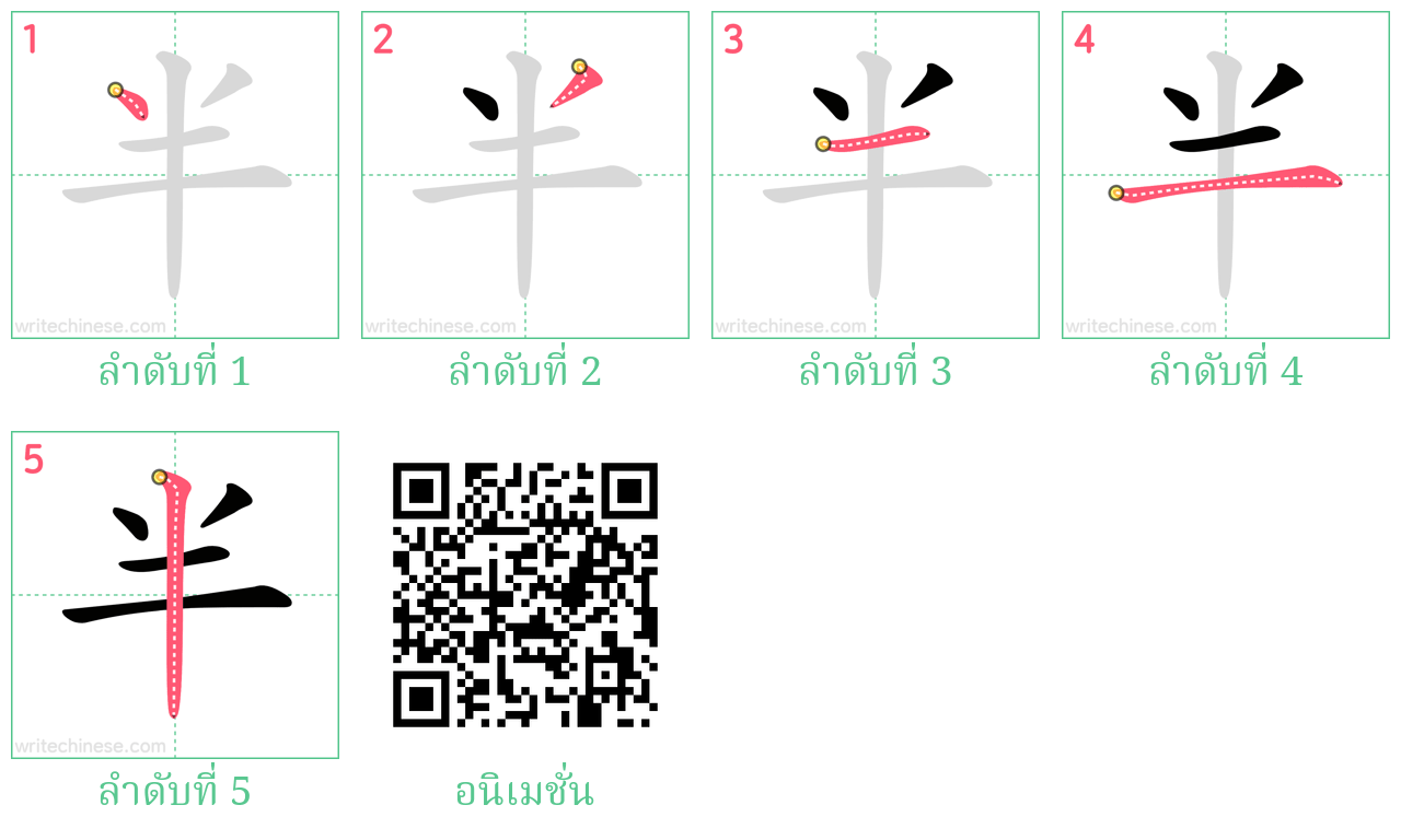 半 ลำดับการเขียน