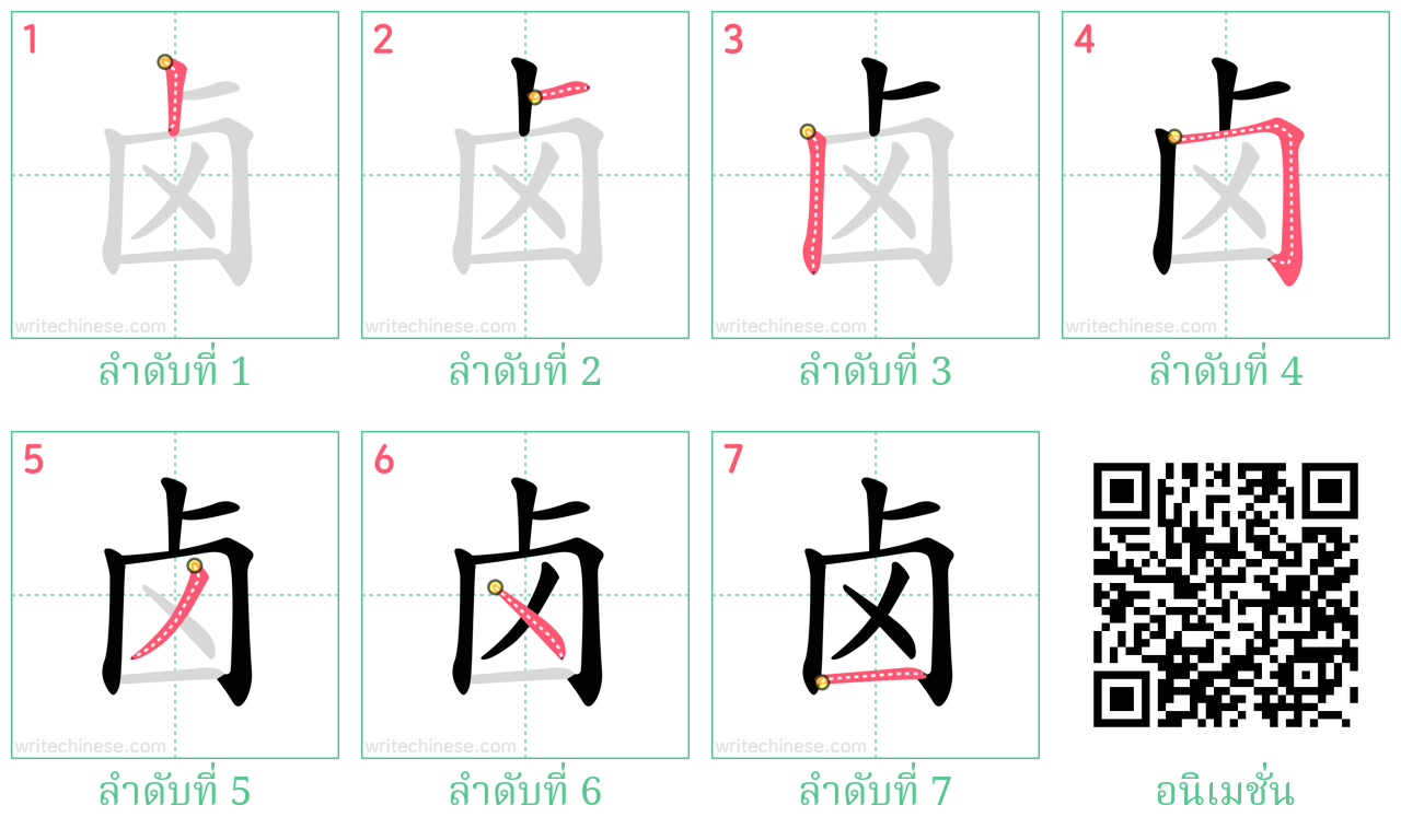 卤 ลำดับการเขียน