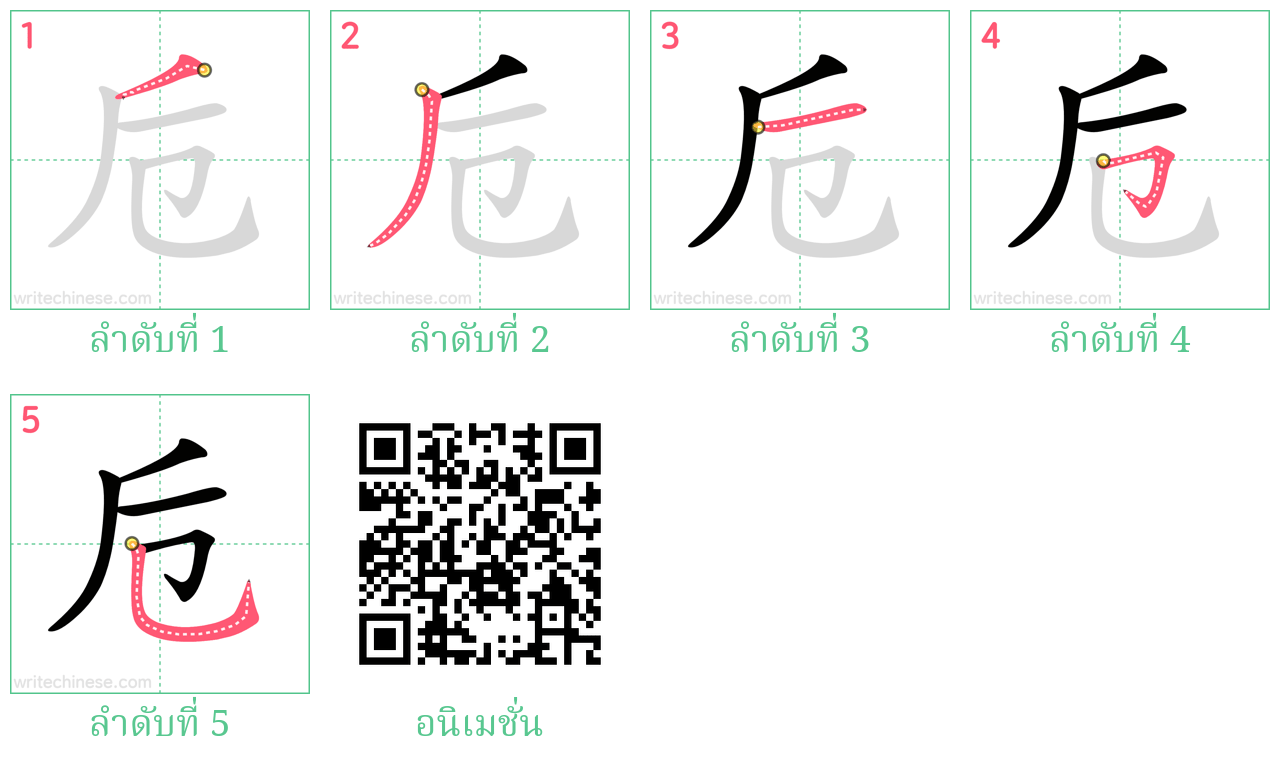 卮 ลำดับการเขียน