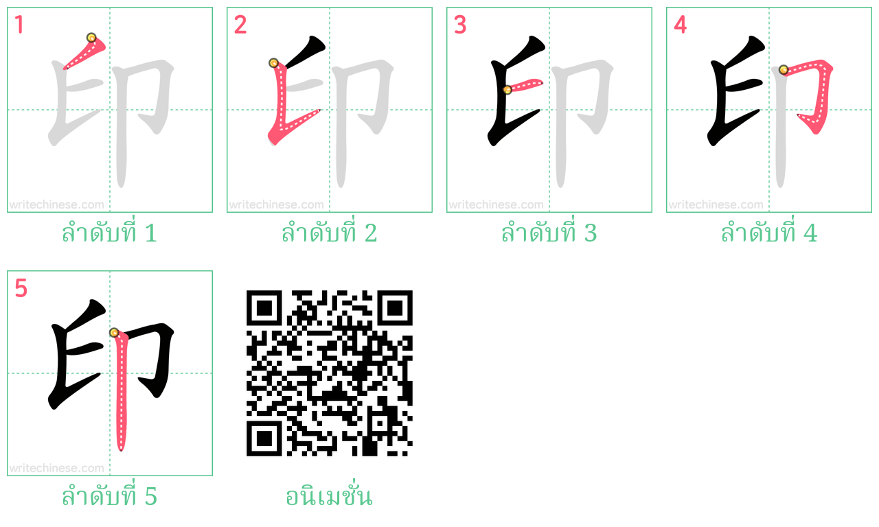 印 ลำดับการเขียน