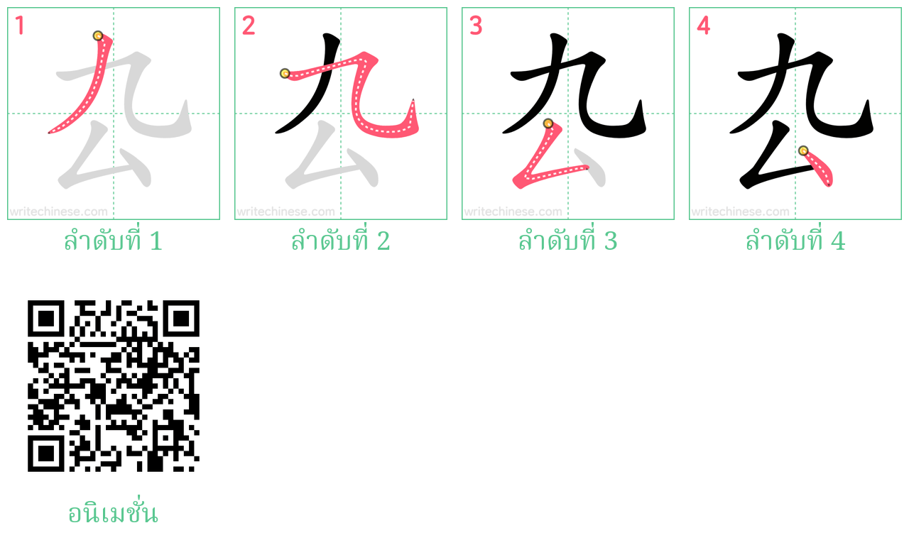 厹 ลำดับการเขียน