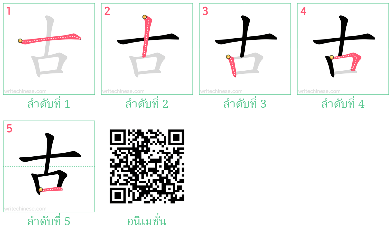 古 ลำดับการเขียน