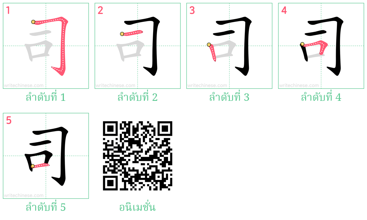 司 ลำดับการเขียน