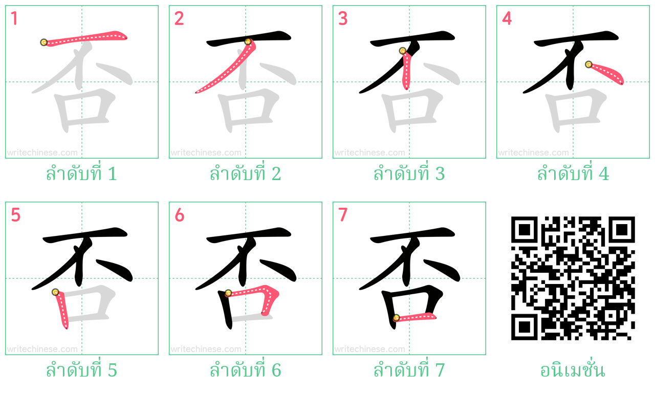 否 ลำดับการเขียน