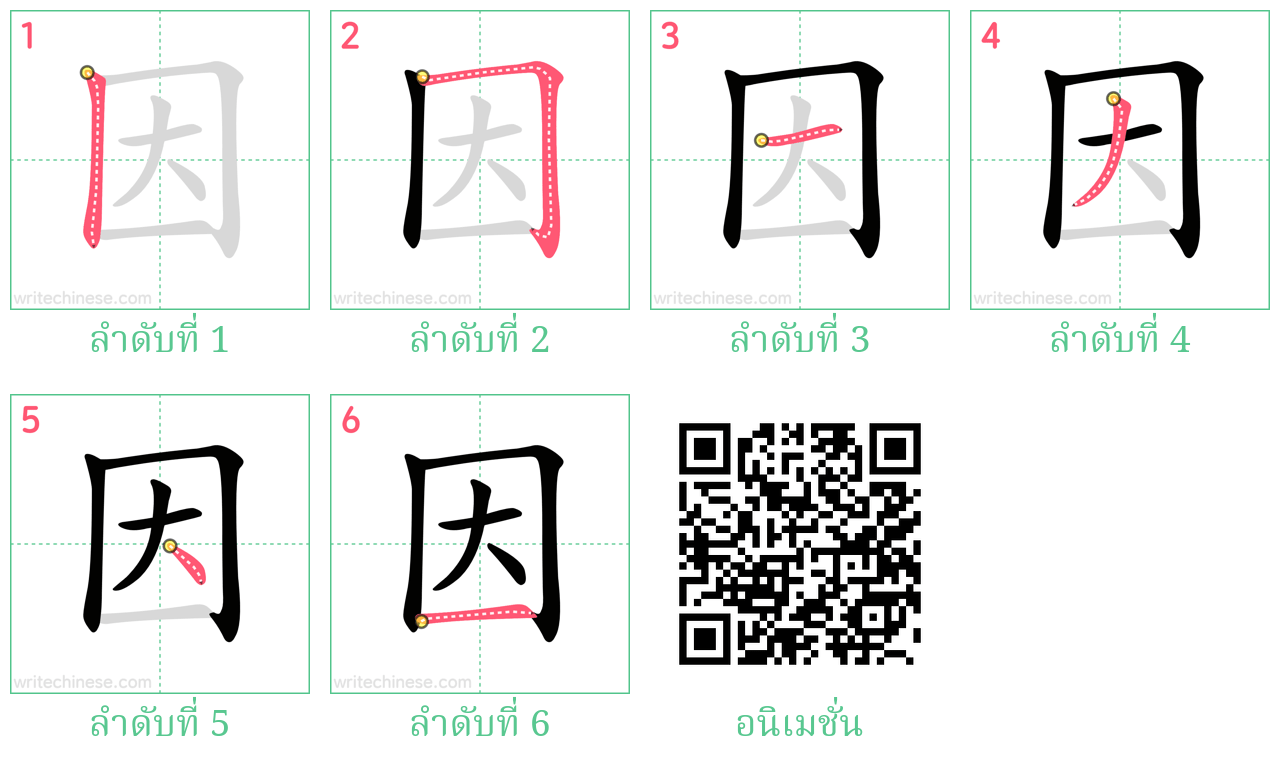 因 ลำดับการเขียน